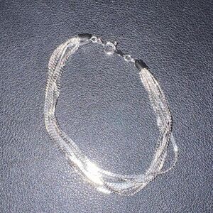 Vintage Trifari Layered Herringbone Chain Bracelet.